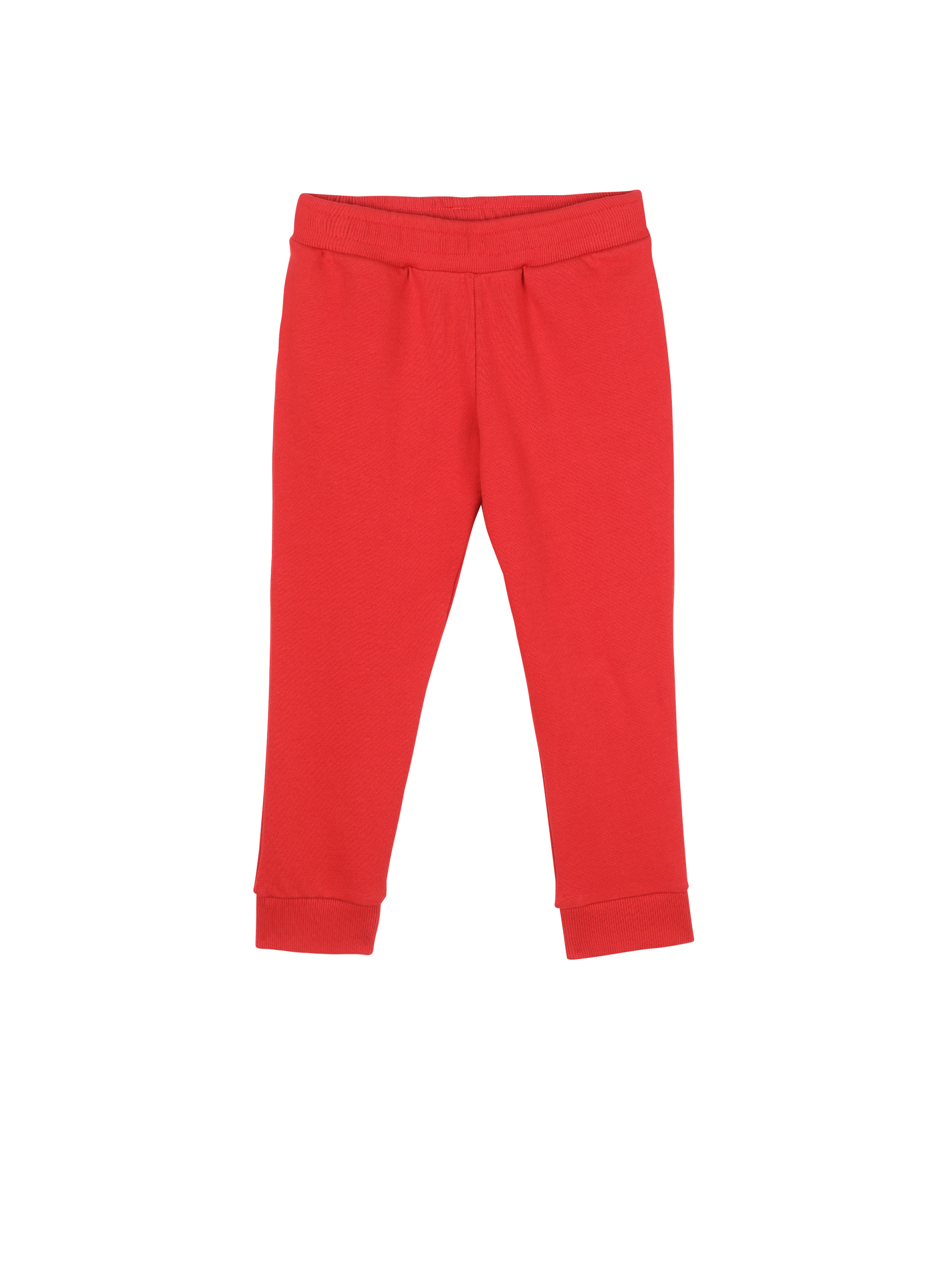 Cotton jogging bottoms with Balmain logo, red