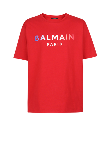 HIGH SUMMER CAPSULE -Cotton T-shirt with Balmain Paris tie-dye logo print